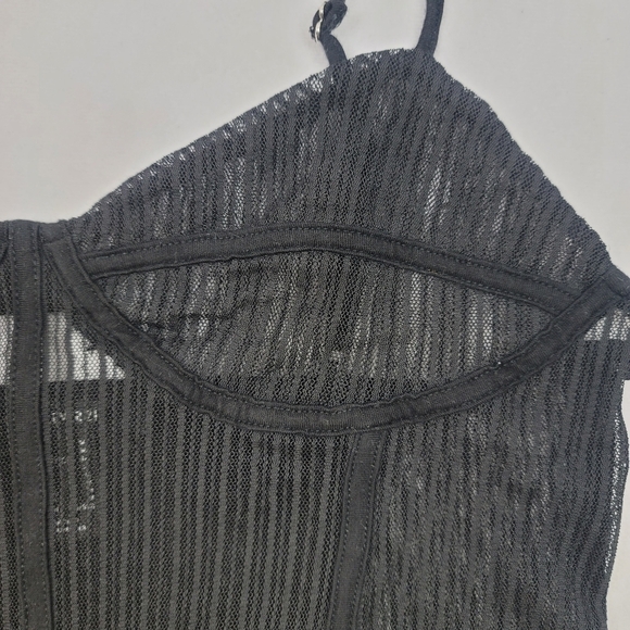 Sheer caged black adjustable strap bodysuit - Picture 2 of 6